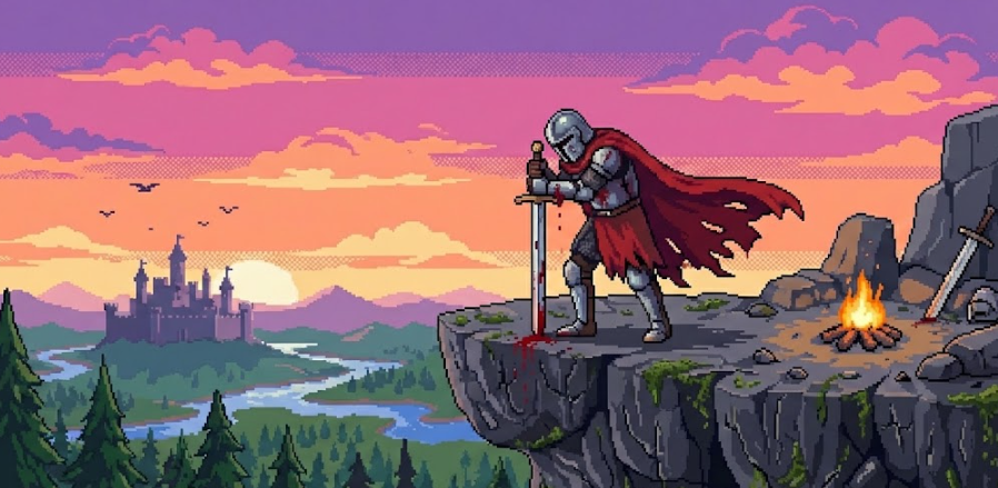 Mandalorian pixel art banner